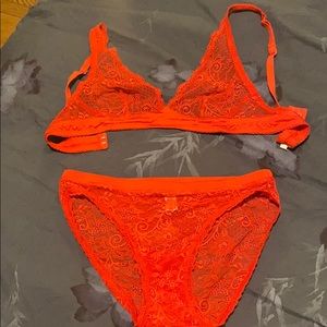 Cosabella red matching bra and panty set - size S